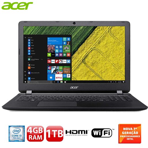 Com processador da 7ª geração Intel® Core™ i3 Notebook Acer Aspire ES1-572-36FV computador processador funções