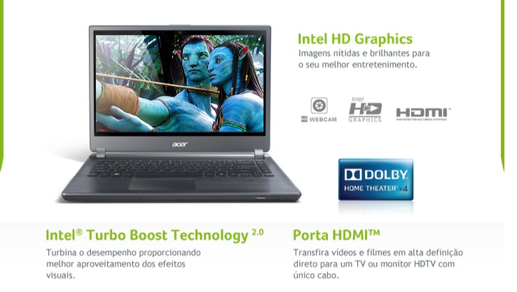 Ultrabook Acer Aspire M5 Intel HD Graphics