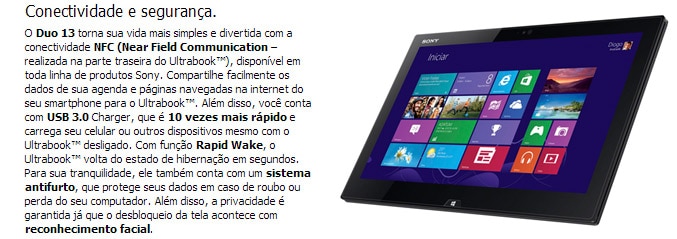 Ultrabook Sony Vaio Duo 13 SVD13217CBB