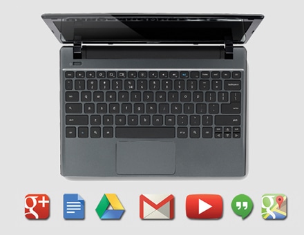 Notebook Acer Chromebook C710-2859 com total interação com a web e variados aplicativos
