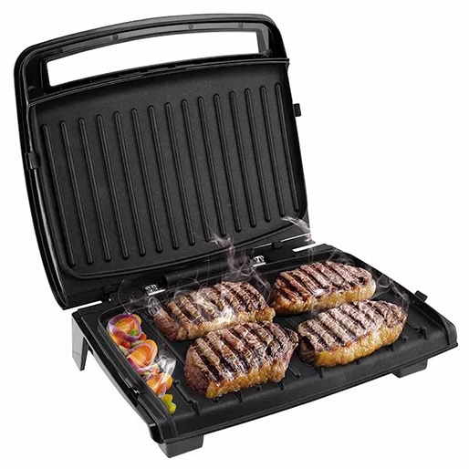 O Grill é tamanho família: produz vários pedaços de uma vez Grill Philco Destac grelhar carne vegetais