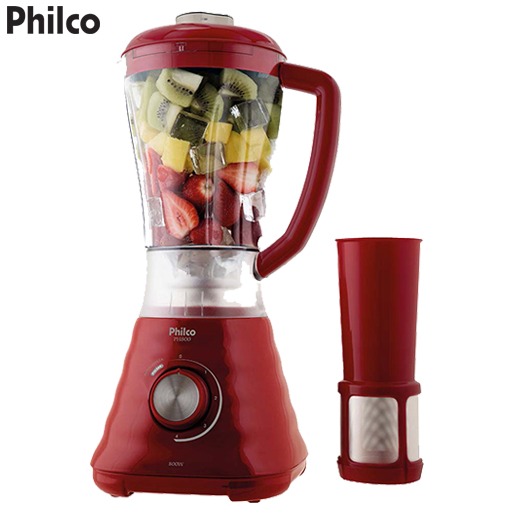 Liquidificador Philco PH800 com 4 Velocidades e 800W - Vermelho Liquidificador Philco PH800 4 Velocidades 800W Vermelho