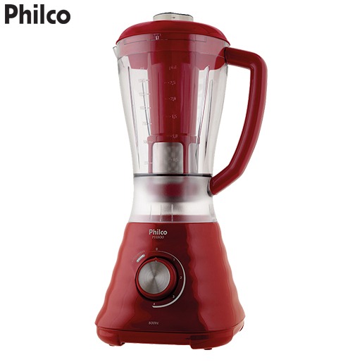 Botão com 4 velocidades liquidificador philco vermelho autolavável potente cozinha vitamina suco