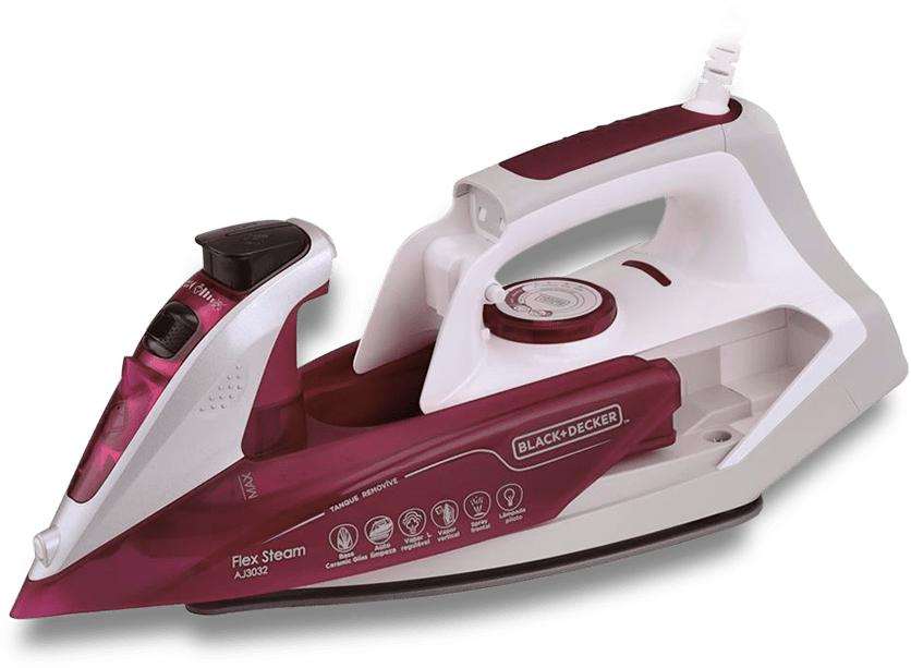 Com ajuste da intensidade de vapor Ferro Vapor Black Decker Flex Steam