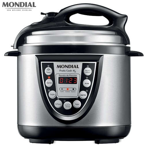 Panela Elétrica Pressão Mondial Pratic Cook valvula segurança