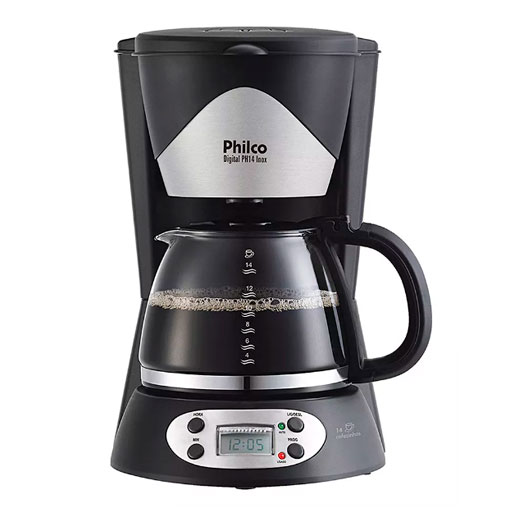 cafeteira philco display digital 14 cafés
