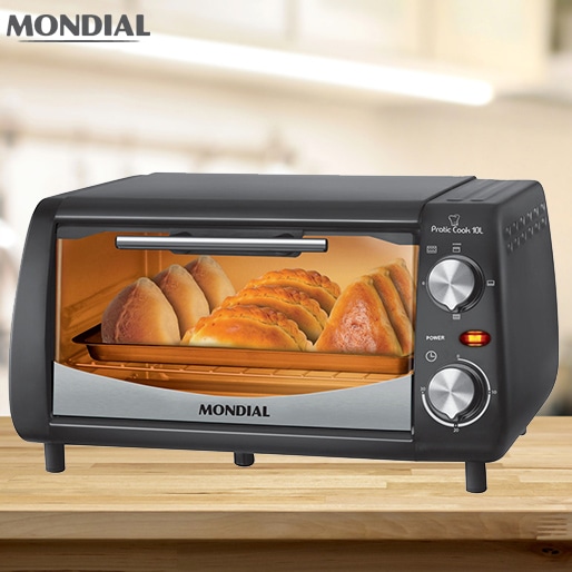 10 litros de capacidade Forno Elétrico Mondial Pratic Cook FR-08 luz interna