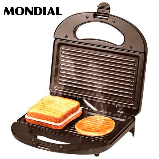 Os alimentos não grudam, faciliando a limpeza sanduicheira e grill mondial mac inox s11 antiaderente