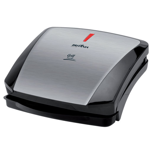 Grill Britânia Saúde Inox - Preto e Cinza grill britânia saúde inox churrasco light
