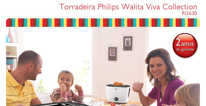 Torradeira Philips Walita Viva Collection RI2630