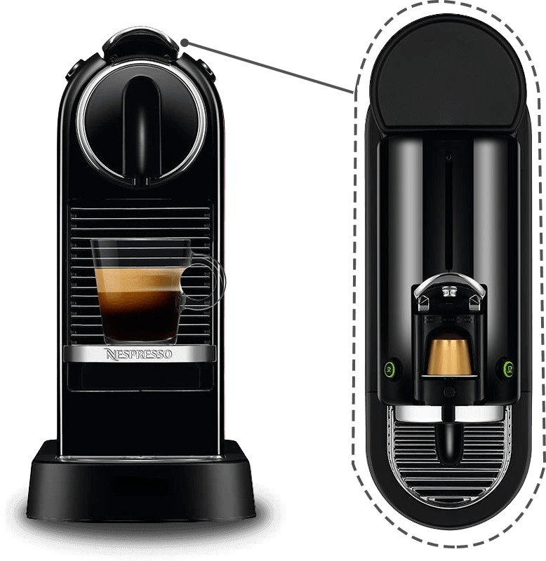 Detalhes em aço inoxidável Nespresso Citiz D113 aço