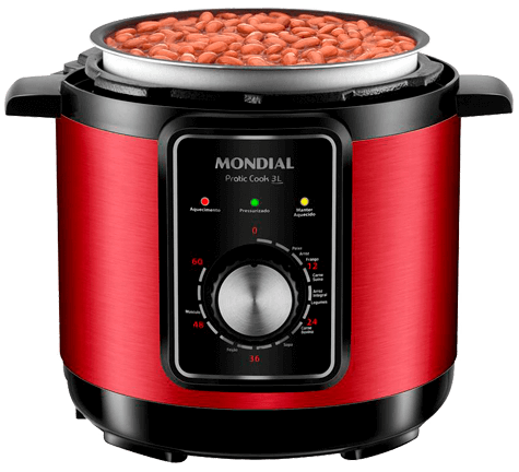 Painel com botão intuitivo Panela de Pressão Elétrica PE-47 Pratic Cook Mondial praticidade