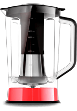Com alça ergonômica e sobretampa dosadora Liquidificador Mallory Taurus Glass alça sobretampa