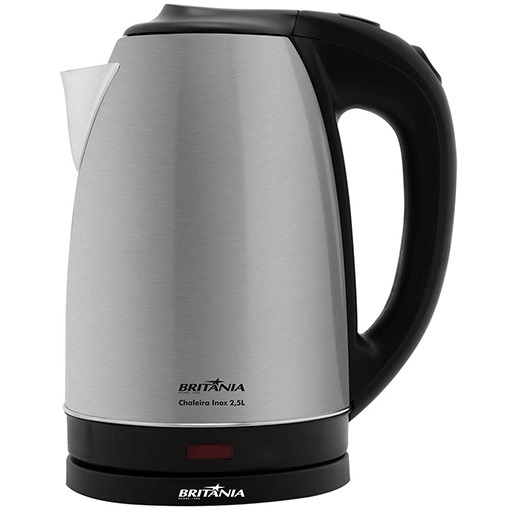 Chaleira Elétrica Inox Britânia apresenta design em aço escovado Chaleira Elétrica Inox Britânia Aço Escovado