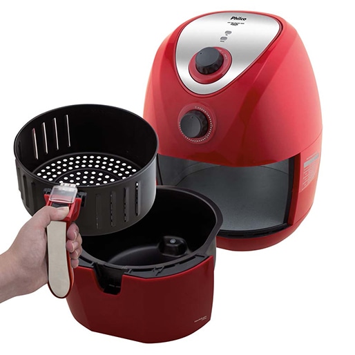 Design moderno e exclusivo Fritadeira Philco Air Fry Saúde PH3L cesto removível