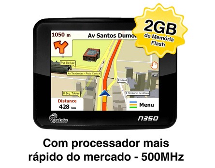 Dirija com mais confiança com o GPS Apontador N350 -  Visualize os mapas em 3D e fuja dos radares