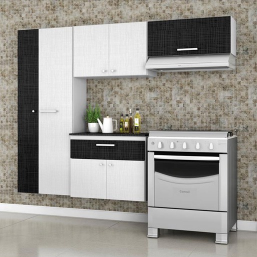 Cozinha Compacta Bartira Pérola Linho 4 Peças