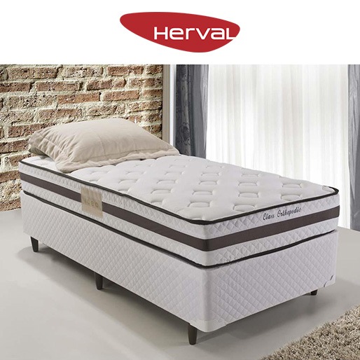 Box e Colchão Solteiro Herval Cama Box Colchão Solteiro Herval