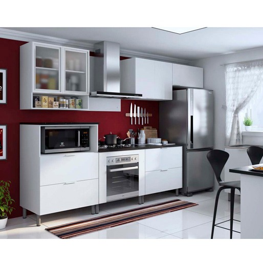 Cozinha Bartira Rubi Branca 7 Peças