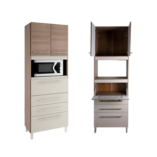 Com nichos para micro-ondas cozinha bartira glamour paneleiros