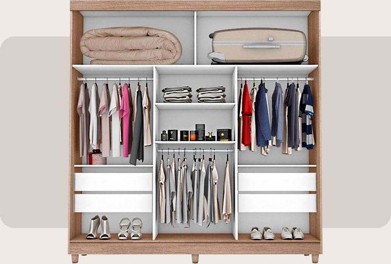 Acabamento de luxo, com pintura UV e puxadores de alumínio conjunto quarto guarda-roupa portas prateleiras espelho