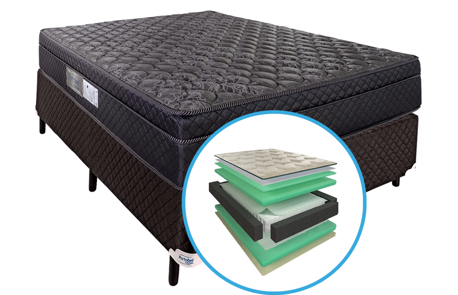 Cama Box Casal Portobel Diplomata Light Preta Cama Box Casal Portobel Diplomata Light Preta