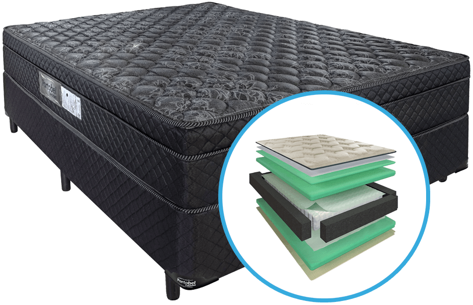 Cama Box Queen Size Portobel Diplomata Light Preta Cama Box Queen Size Portobel Diplomata Light Preta