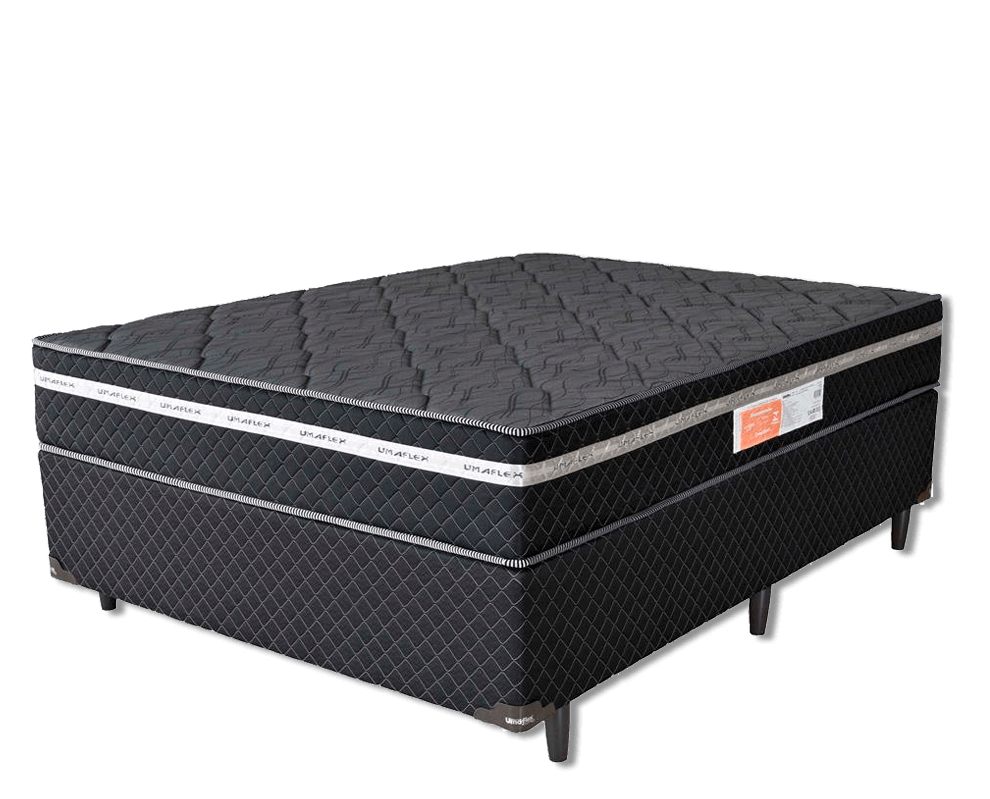 Cama Box Casal Umaflex Essencial Chumbo/Preto