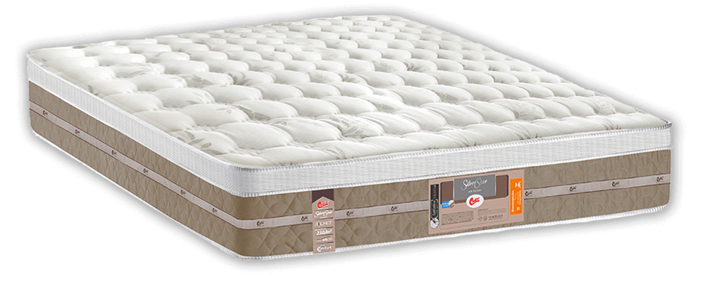 Colchão de molas com espumas nas bordas e camada de acomodação Colchão Queen Size Castor Silver Star Air