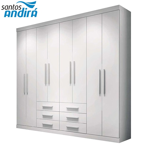 Guarda-Roupa Santos Andirá Havana Master 8 Portas e 6 Gavetas