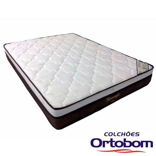 Colchão Casal Ortobom Magnyfic com Ortopillow e Molas Ensacadas  24x138x188cm - Marrom/Bege | Ponto