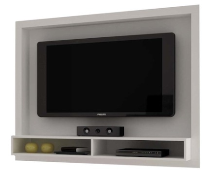 Painel de TV com prateleiras