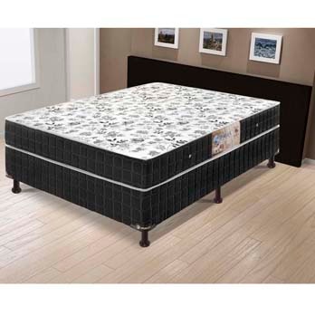 cama box conjugado Umaflex Granada Flow Espuma D28 Casal Preto