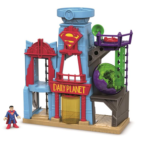 Conjunto Mattel DC Heroes Super-Homem Metrópolis Conjunto Mattel DC Heroes Super-Homem Metrópolis Planeta Diário Lex Luthor