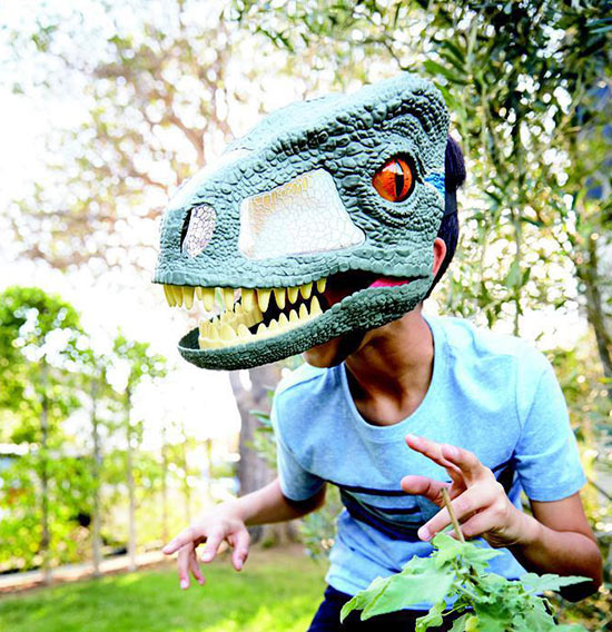 Máscara Eletrônica Velociraptor Blue Mattel Chomp n Roar