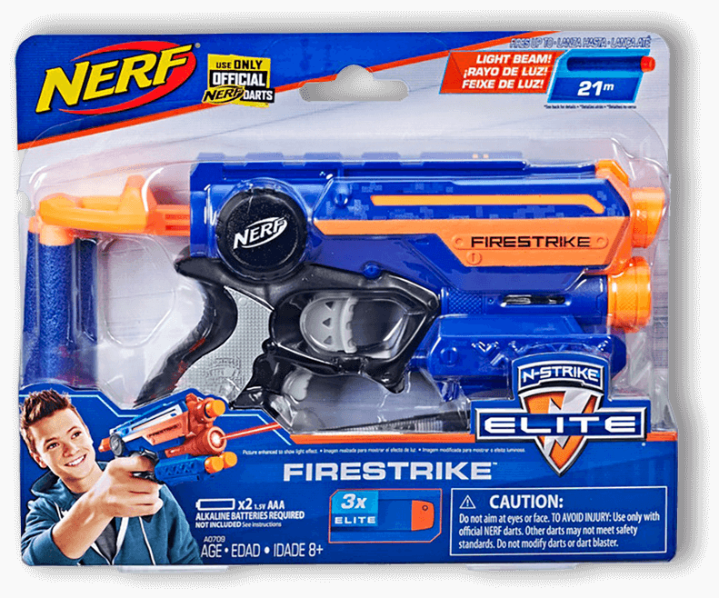 Lançador Dardos Nerf N-Strike Firestrike idade 8 anos