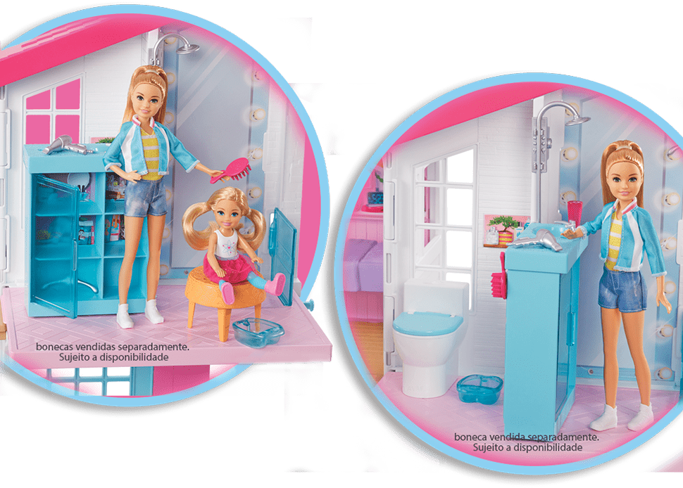 As bonecas são vendidas separadamente Casa Malibu Barbie Mattel conjunto Playset acessórios detalhes