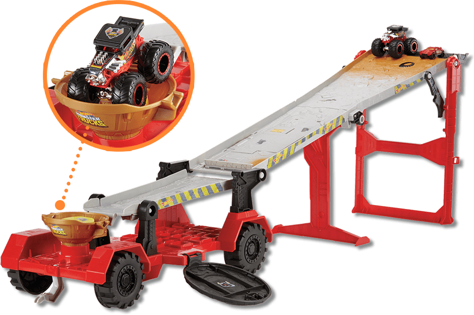 Conjunto Hot Wheels Monster Trucks Reboque Radical da Mattel Conjunto Hot Wheels Monster Trucks Reboque Radical Mattel