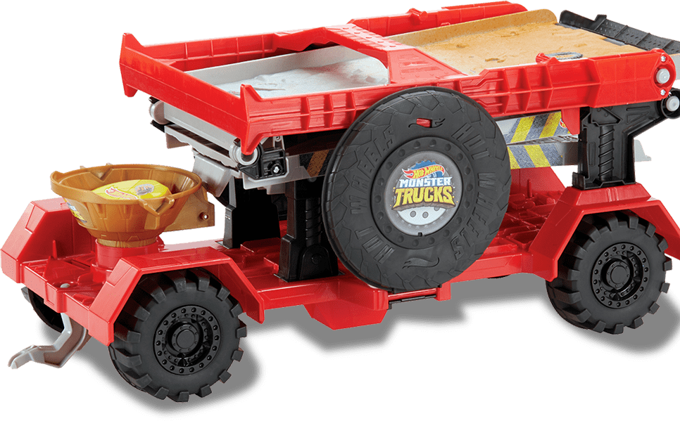Acompanha dois carrinhos Hot Wheels Hot Wheels Mattel Reboque Radical pista declive caminhão