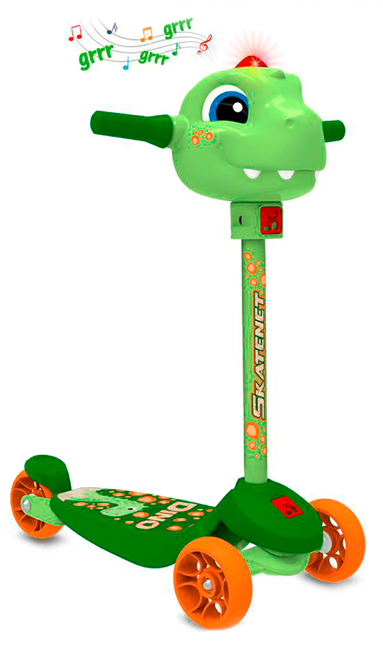 Chip com som e luz Patinete Skatenet Bandeirante Kid Dino chip som luz