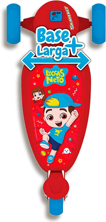 3 rodas largas de 12 cm Patinete Bandeirante Luccas Neto