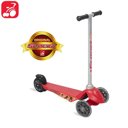 Skatenet Bandeirante Junior Vermelho 3 rodas triciclo patinete