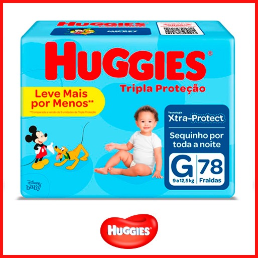 Fralda Huggies Tripla Proteção G fralda huggies tripla proteção g