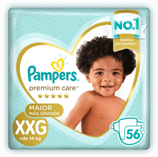 Fralda Pampers Premium Care Tamanho XXG Fralda Pampers Premium Care XXG 56 Unidades