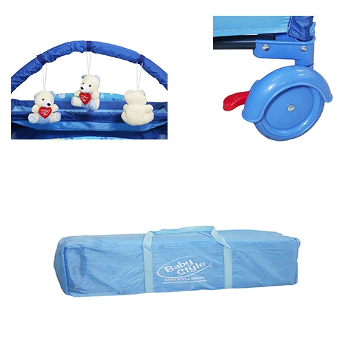 Muito mais proteção e conforto ao descanso dos pequenos Berço Desmontável Baby Style Plus cercadinho trava de segurança móbile trocador