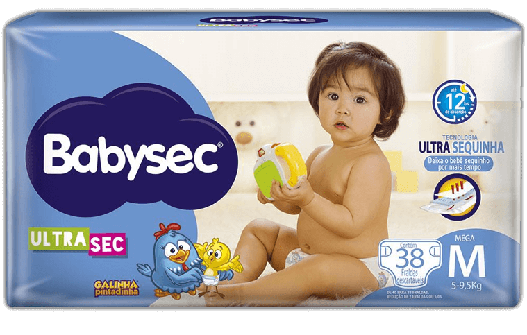 Fralda Babysec UltraSec Galinha Pintadinha M 44 unidades