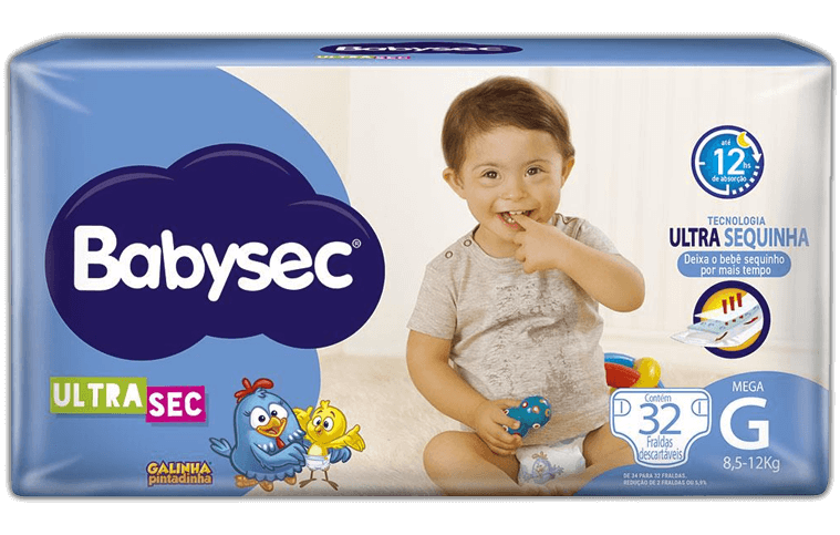 Fralda Babysec UltraSec Galinha Pintadinha G 38 unidades