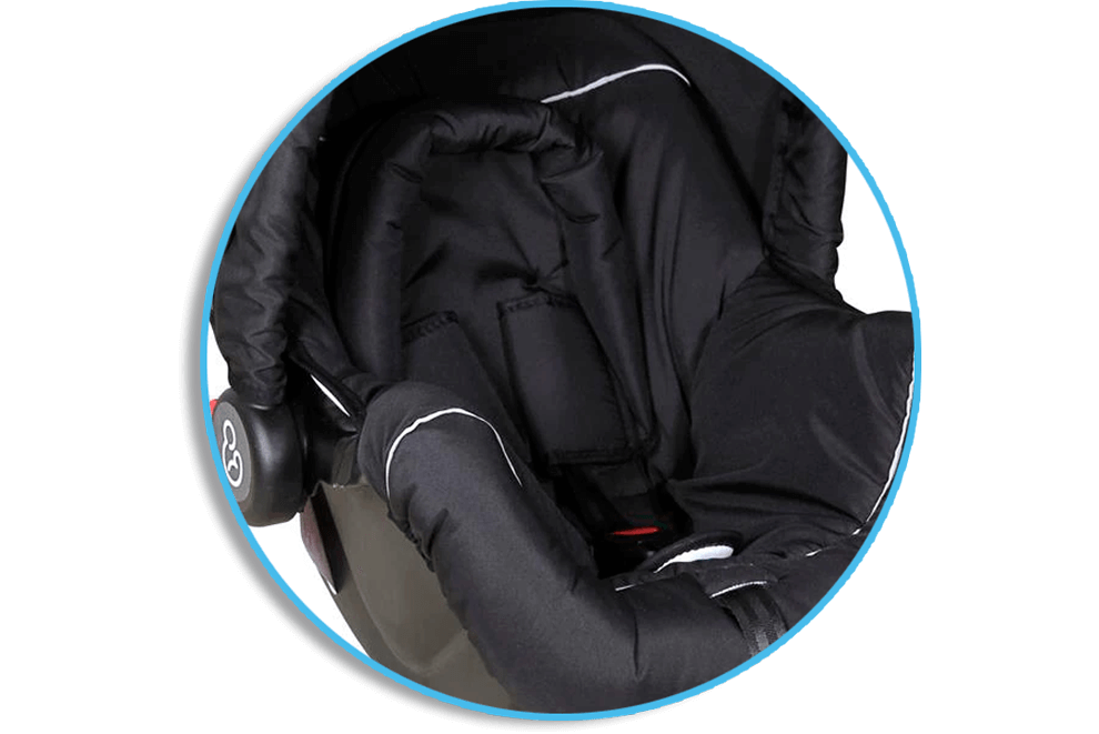 Estrutura em plástico resistente Bebê Conforto Galzerano Piccolina Preto Cinza