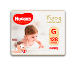 Fralda Huggies Natural Care G - 4 pacotes de 32 cada Fralda Huggies Natural Care G