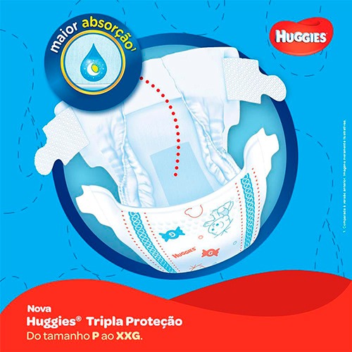 São 48 unidades Fralda Huggies Tripla Mega G Tripla Proteção
